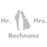 iX-brella XXL Mr.&Mrs. Hochzeitsschirm Automatik personalisiert mit Name - Brautschirm All In White - Liebespaar