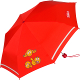 Scout Kinder-Taschenschirm mit reflektierenden Streifen Emoji - red