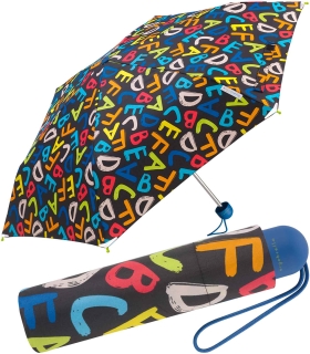 Ergobrella Kinder-Taschenschirm mit reflektierenden Elementen ABC