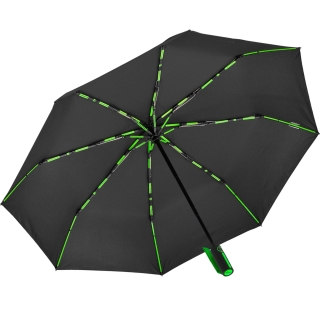 iX-brella BIG Fiberglas Taschenschirm 104cm mit farbigen Doppel-Speichen - schwarz-grün