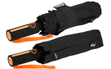 iX-brella BIG Fiberglas Taschenschirm 104cm mit farbigen Doppel-Speichen - schwarz-orange