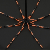 iX-brella BIG Fiberglas Taschenschirm 104cm mit farbigen Doppel-Speichen - schwarz-orange