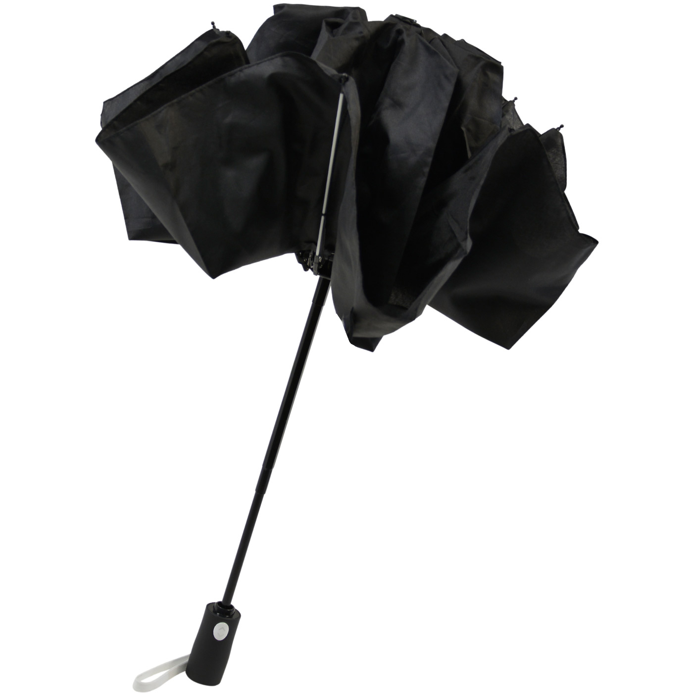 iX-brella Sturmschirm Voll-Fiberglas Taschenschirm groß 106 cm - mit farbigen Speichen - schwarz-weiß