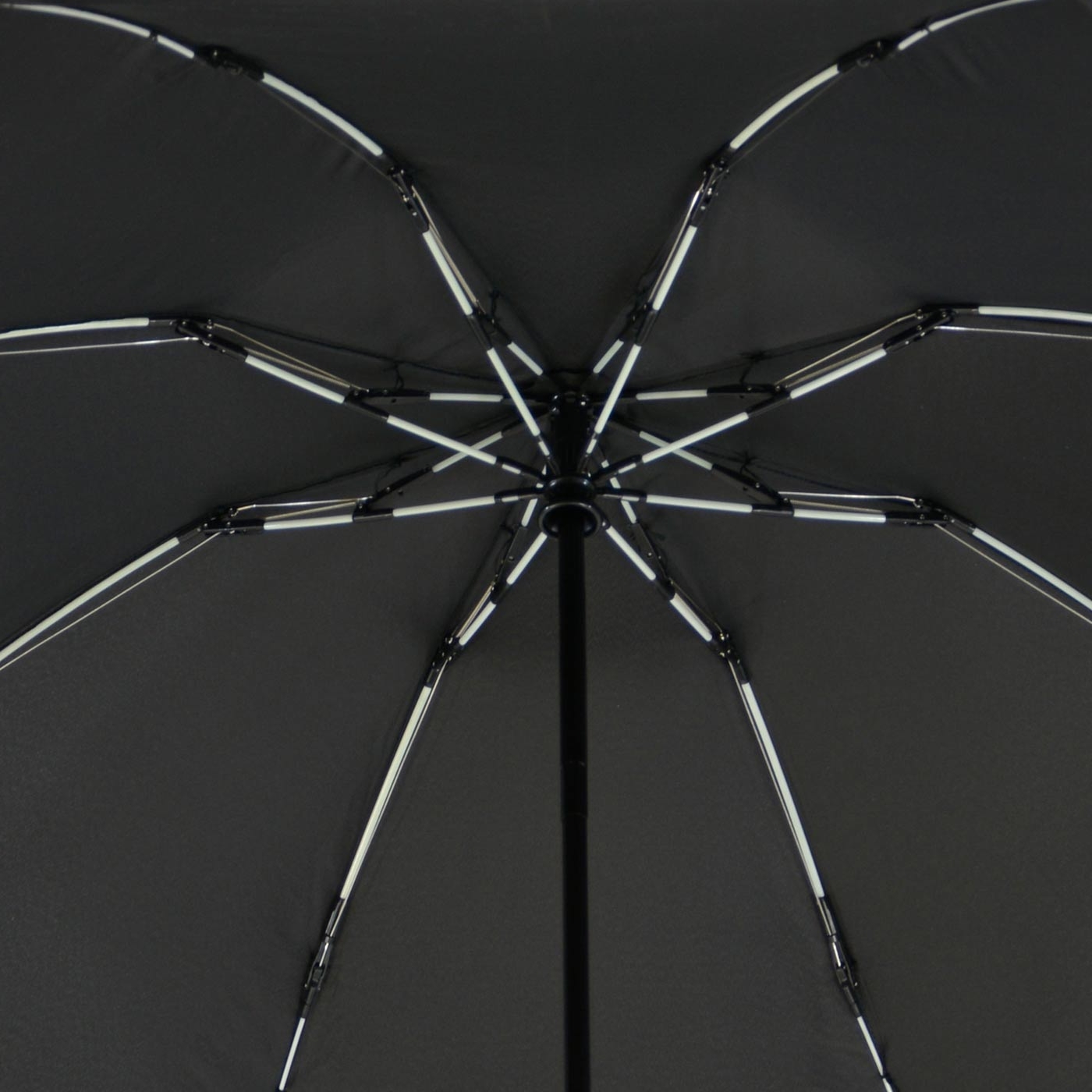 iX-brella Sturmschirm Voll-Fiberglas Taschenschirm groß 106 cm - mit farbigen Speichen - schwarz-weiß