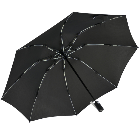 iX-brella Sturmschirm Voll-Fiberglas Taschenschirm groß 106 cm - mit farbigen Speichen - schwarz-weiß