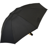 iX-brella Sturmschirm Voll-Fiberglas Taschenschirm groß 106 cm - mit farbigen Speichen - schwarz-gelb