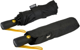 iX-brella Sturmschirm Voll-Fiberglas Taschenschirm groß 106 cm - mit farbigen Speichen - schwarz-gelb