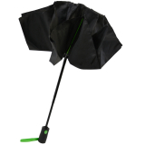 iX-brella Sturmschirm Voll-Fiberglas Taschenschirm groß 106 cm - mit farbigen Speichen - schwarz-grün