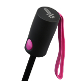iX-brella Sturmschirm Voll-Fiberglas Taschenschirm groß 106 cm - mit farbigen Speichen - schwarz-pink