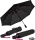 iX-brella Sturmschirm Voll-Fiberglas Taschenschirm groß 106 cm - mit farbigen Speichen - schwarz-pink