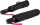iX-brella Sturmschirm Voll-Fiberglas Taschenschirm groß 106 cm - mit farbigen Speichen - schwarz-pink