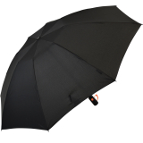 iX-brella Sturmschirm Voll-Fiberglas Taschenschirm groß 106 cm - mit farbigen Speichen - schwarz-orange