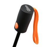 iX-brella Sturmschirm Voll-Fiberglas Taschenschirm groß 106 cm - mit farbigen Speichen - schwarz-orange