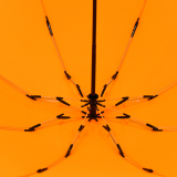 iX-brella Sturmschirm Voll-Fiberglas Taschenschirm groß 106 cm - mit farbigen Speichen - neon-orange