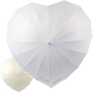 iX-brella Hochzeitsschirm Brautschirm Wedding Heart - personalisiert mit Name - filigranes Herz klein