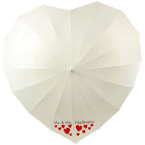 iX-brella Hochzeitsschirm Brautschirm Wedding Heart - personalisiert mit Name - viele Herzen - cream