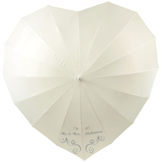 iX-brella Hochzeitsschirm Brautschirm Wedding Heart - personalisiert mit Name - Swirls - cream