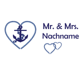 iX-brella Hochzeitsschirm Brautschirm Wedding Heart - personalisiert mit Name - Ankerkette