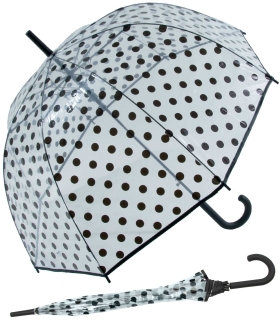 Falconetti Glockenschirm durchsichtig transparent - Black Dots