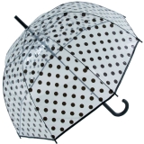 Falconetti Glockenschirm durchsichtig transparent - Black Dots