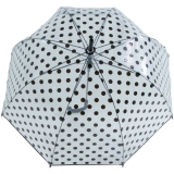 Falconetti Glockenschirm durchsichtig transparent - Black Dots