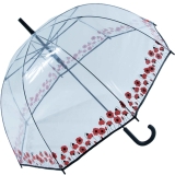 Falconetti Glockenschirm durchsichtig transparent - Mohnblume - Borte