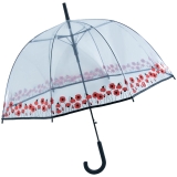 Falconetti Glockenschirm durchsichtig transparent - Mohnblume - Borte