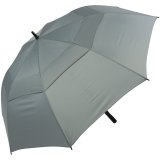 Falcone® stabiler XXL Fiberglas Automatik Regenschirm mit Ventilationsbezug - grau