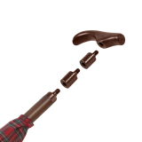 iX-brella Stützschirm mit Holzgriff - höhenverstellbar extra stabil - Karo rot klein