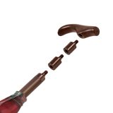 iX-brella Stützschirm mit Holzgriff - höhenverstellbar extra stabil - Karo rot