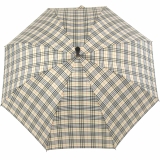 iX-brella Stützschirm mit Holzgriff - höhenverstellbar extra stabil - Karo beige