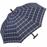 iX-brella Stützschirm mit Holzgriff - höhenverstellbar extra stabil - Karo blau
