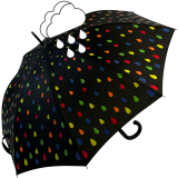 iX-brella Fiberglas Stockschirm Automatik Wetprint - Farbwechsel bei Nässe - Raindrops