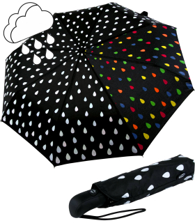 iX-brella first class Automatik Wetprint - Farbwechsel bei Nässe - Raindrops