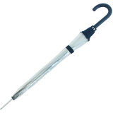 Regenschirm durchsichtig transparent mit Einfassband navy