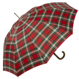 iX-brella Herren-Stockschirm High Quality mit Automatik und Echtholz-Rundhakengriff - check red