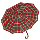 iX-brella Herren-Stockschirm High Quality mit Automatik und Echtholz-Rundhakengriff - check red