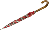 iX-brella Herren-Stockschirm High Quality mit Automatik und Echtholz-Rundhakengriff - check red