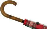 iX-brella Herren-Stockschirm High Quality mit Automatik und Echtholz-Rundhakengriff - check red