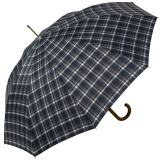 iX-brella Herren-Stockschirm High Quality mit Automatik und Echtholz-Rundhakengriff - check blue