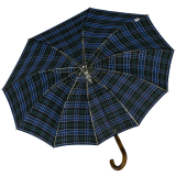 iX-brella Herren-Stockschirm High Quality mit Automatik und Echtholz-Rundhakengriff - check blue-green