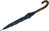 iX-brella Herren-Stockschirm High Quality mit Automatik und Echtholz-Rundhakengriff - check blue-green