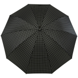 iX-brella Herren-Stockschirm High Quality mit Automatik und Echtholz-Rundhakengriff - check black