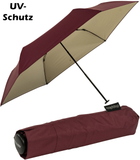 Doppler zero extrem leichter Mini Damen Taschenschirm UV-Schutz Ultra Sun - berry-ivory