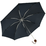 M&P Damen mini Taschenschirm mit riesigem Dach und Lederoptik-Griff - navy
