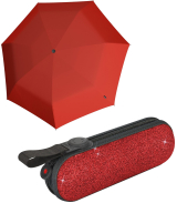 Knirps X1 Super Mini Taschenschirm im Etui Glam - red