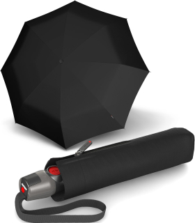 Knirps Taschenschirm T.200 Duomatic - leicht, stabil und sturmfest mit schwarzem Griff