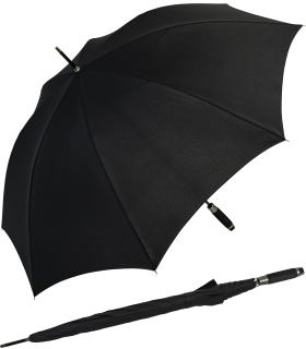 XXL Golfschirm - extra leichter Partnerschirm Fiberglas mit Stabgriff - schwarz