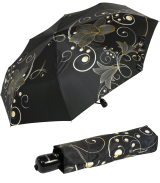 Doppler Damen Regenschirm Golden Flower - Taschenschirm...