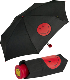 Super Mini Taschenschirm Smiley - rot